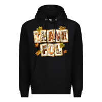 Black Thankful with Plate Premium Hoodie - texasbilliewilder