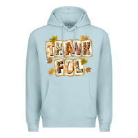 Blue Mist Thankful with Plate Premium Hoodie - texasbilliewilder