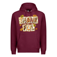 Burgundy Thankful with Plate Premium Hoodie - texasbilliewilder