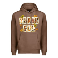 Chestnut Thankful with Plate Premium Hoodie - texasbilliewilder
