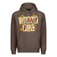 Coffee Thankful with Plate Premium Hoodie - texasbilliewilder