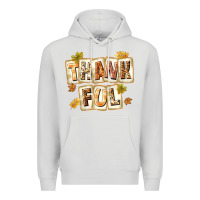Dove Grey Thankful with Plate Premium Hoodie - texasbilliewilder