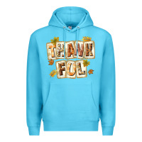 Ocean Blue Thankful with Plate Premium Hoodie - texasbilliewilder