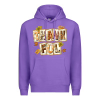 Purple Thankful with Plate Premium Hoodie - texasbilliewilder