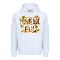 White Thankful with Plate Premium Hoodie - texasbilliewilder