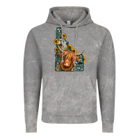 Cloud Rock idaho map long haired cow Vintage Hoodie - Jasminsmagicworld