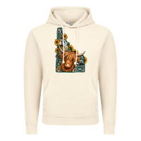 Vintage Artic idaho map long haired cow Vintage Hoodie - Jasminsmagicworld