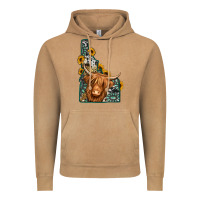 Vintage Camel idaho map long haired cow Vintage Hoodie - Jasminsmagicworld