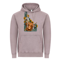 Vintage Zinc idaho map long haired cow Vintage Hoodie - Jasminsmagicworld