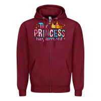 Burgundy The Princess Has Arrived Zipper Hoodie - MaliasSmallBusiness