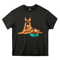 German Shepherd With Food Bowl Heavy Core Tee | Teevron