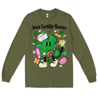 Army Green one lucky nurse belt bag Long Sleeve Tee - MaliasSmallBusiness