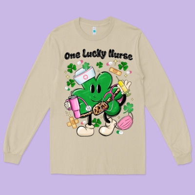 One Lucky Nurse Belt Bag Long Sleeve Tee Designed By Maliassmallbusiness