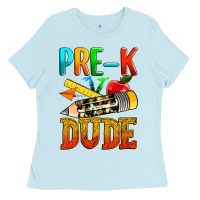 Baby Blue pre k dude Ladies Tee - texasbilliewilder