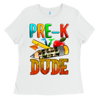 White pre k dude Ladies Tee - texasbilliewilder