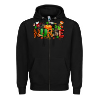 Black fall nurse Zipper Hoodie - MaliasSmallBusiness
