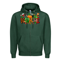 Sports Green fall nurse Zipper Hoodie - MaliasSmallBusiness