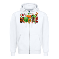 White fall nurse Zipper Hoodie - MaliasSmallBusiness