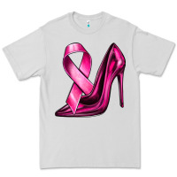 Dove Grey Breast Cancer Ribbon and Heels Premium Tee - texasbilliewilder