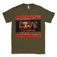 Army Green love christmas highland cow and turquoise gemstone Classic Tee - Jasminsmagicworld
