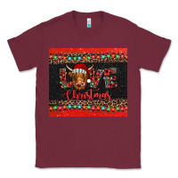 Burgundy love christmas highland cow and turquoise gemstone Classic Tee - Jasminsmagicworld