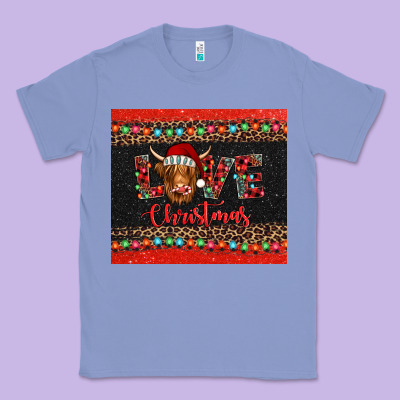 Love Christmas Highland Cow And Turquoise Gemstone Classic Tee Designed By Jasminsmagicworld