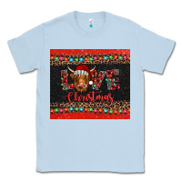Dusty Blue love christmas highland cow and turquoise gemstone Classic Tee - Jasminsmagicworld