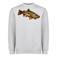 Heather Grey brown trout Heavyweight Sweatshirt - LillyAllenDesigns