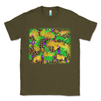 Army Green mardi gras fleur de lis and leopard background Classic Tee - AdoDesignShop