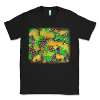 Black mardi gras fleur de lis and leopard background Classic Tee - AdoDesignShop
