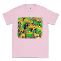 Bubblegum Pink mardi gras fleur de lis and leopard background Classic Tee - AdoDesignShop
