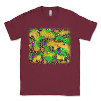 Burgundy mardi gras fleur de lis and leopard background Classic Tee - AdoDesignShop