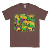 Chestnut mardi gras fleur de lis and leopard background Classic Tee - AdoDesignShop