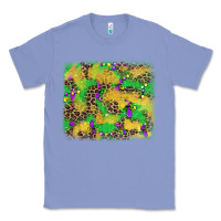Colony Blue mardi gras fleur de lis and leopard background Classic Tee - AdoDesignShop