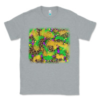 Heather Grey mardi gras fleur de lis and leopard background Classic Tee - AdoDesignShop