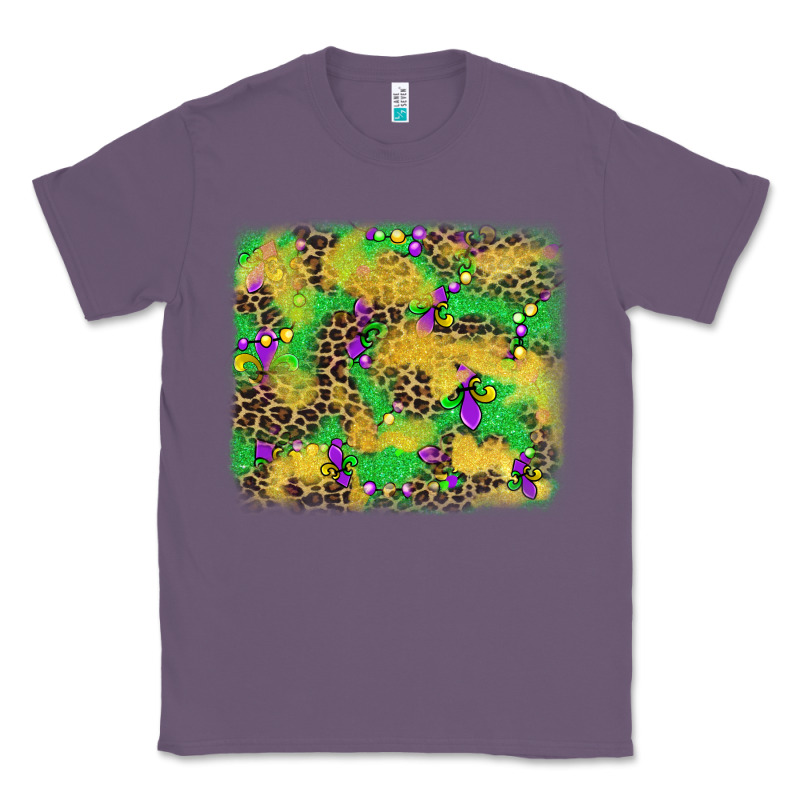 Mardi Gras Fleur De Lis And Leopard Background Classic Tee by AdoDesignShop | Teevron