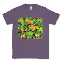 Lavender mardi gras fleur de lis and leopard background Classic Tee - AdoDesignShop