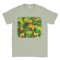 Matcha mardi gras fleur de lis and leopard background Classic Tee - AdoDesignShop