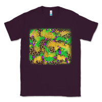 Plum mardi gras fleur de lis and leopard background Classic Tee - AdoDesignShop
