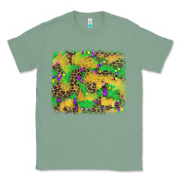 Sage mardi gras fleur de lis and leopard background Classic Tee - AdoDesignShop