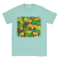 Seafoam mardi gras fleur de lis and leopard background Classic Tee - AdoDesignShop