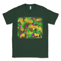 Sports Green mardi gras fleur de lis and leopard background Classic Tee - AdoDesignShop