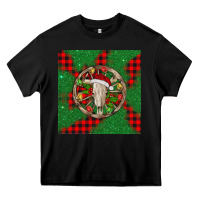 Black Christmas bull skull Heavy Core Tee - BarkalooDesign