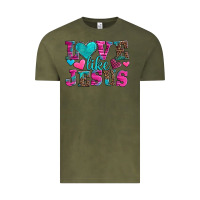 Vintage Olive love like jesus valentine's day Vintage Tee - AdoDesignShop