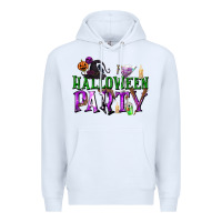 White Halloween Party Premium Hoodie - texasbilliewilder