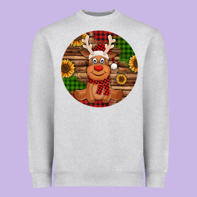 Cute Reindeer Christmas Heavyweight Sweatshirt Designed By Jasminsmagicworld