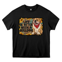 Black life is better with a bulldog Heavy Core Tee - RanaPortraitStore