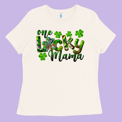 St. Patrick's Day One Lucky Mama Ladies Tee Designed By Ranaportraitstore