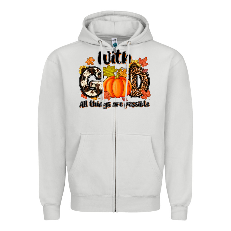 With God All Things Are Possible Zipper Hoodie by MaliasSmallBusiness | Teevron