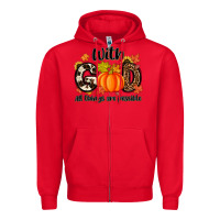 Red with god all things are possible Zipper Hoodie - MaliasSmallBusiness